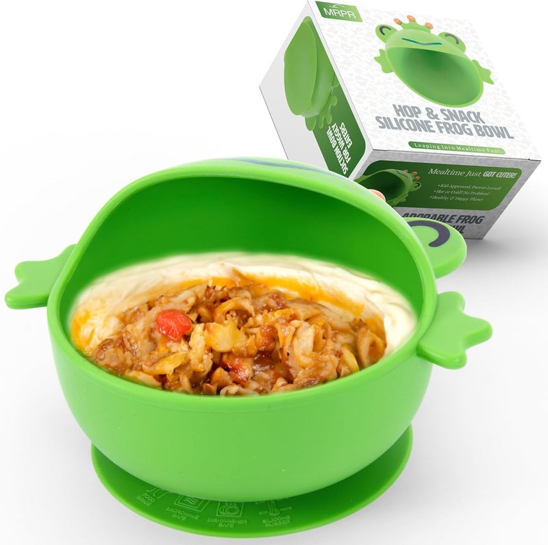 MRPR Hop & Snack Silicone Frog Bowl – Silicone Suction Bowl for Toddlers – BPA-Free, Microwave & Dishwasher Safe – Spill-Resistant, Travel-Friendly - Image 3
